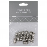 Spacer Beads 12mm Rope Tube Silver Plate Pack 14pcs